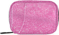 Pill Box Pink Glitter Sparkle Print 7 Day Pill Case Travel Pill Organizer Bag with Zipper Portable Weekly Vitamin Medicine Supplement Holder Pouch Bag