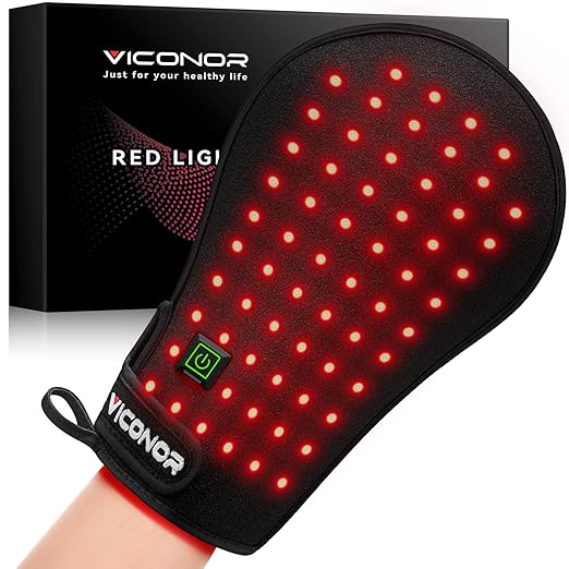 Viconor Red Light Therapy Device for Hands, Infrared-Light-Therapy-Gloves Finger Wrist, Led Near Infrared Carpal Tunnel