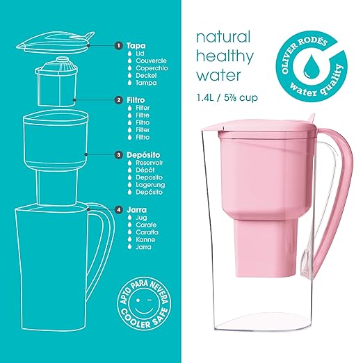 Alkanatur Alkaline Hydrogen Water Filter Pitcher - Removes Fluoride, Chlorine, Microplastics, PFAs, Lead - Activated Coconut Carbon, Ionizer, pH 9.5, Adds Magnesium