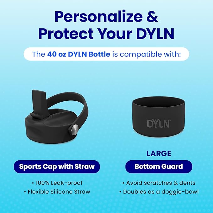 DYLN Hydrogen Water Bottle | Create Hydrating Alkaline Hydrogen-Rich Water Up to 9 pH | Vacuum Insulated Stainless Steel Water Bottle | Keeps Water Cold for 24 Hours