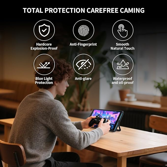 PERFECTSIGHT Anti Glare Matte Blue Light Tempered Glass Screen Protector compatible with Nintendo Switch 2 2025 Eye Protection Low Reflection Relieve Eye Fatigue 1 Pack