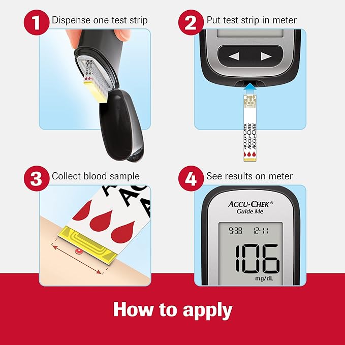 Accu-Chek Guide Glucose Test Strips for Diabetic Blood Sugar Testing (Pack of 25)