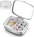 Bling 2 Compartment Pill Case Crystal Diamond Medicine Planner Pill Container Small Cute Pill Case Vitamins Organizer Portable Travel Pill Box Case for Purse Pocket (Silver)