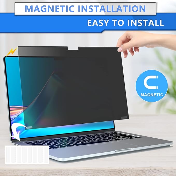 ZOEGAA MacBook Pro 14 inch Privacy Screen, Magnetic Privacy Screen for Macbook Pro 14 inch 2021~2026 (M1, M2, M3, M4, M5, Pro, Max), Removable Anti-Peeping,Anti Blue Light,Anti Glare Screen Protector
