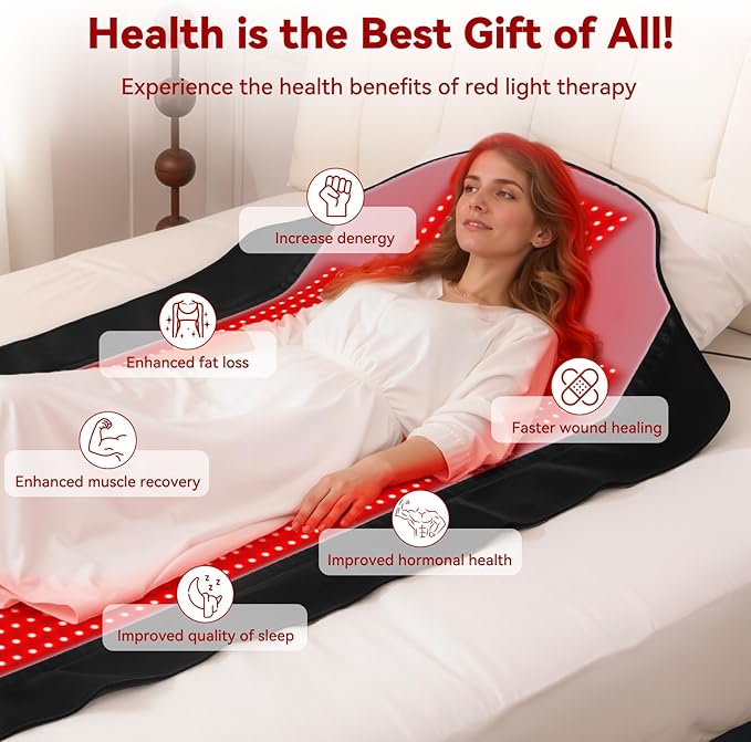 Red Light Therapy Mat for Full Body, 74"*35" Largest Infrared Red Light Therapy Mat with 1444 LEDs, Upgraded Medical-Grade TPU, Dual Wavelength Infrared Blanket for Back Waist Belly Knee Joint Muscle