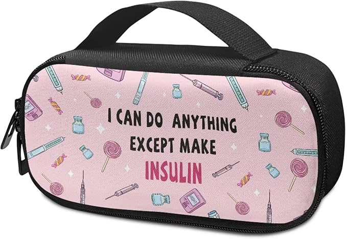 Rnyleeg Pink Diabetic Bags for Women Small Size Insulin Bag for Diabetes Portable Medicine Travel Case for Insulin Pen Glucose Meter Cases