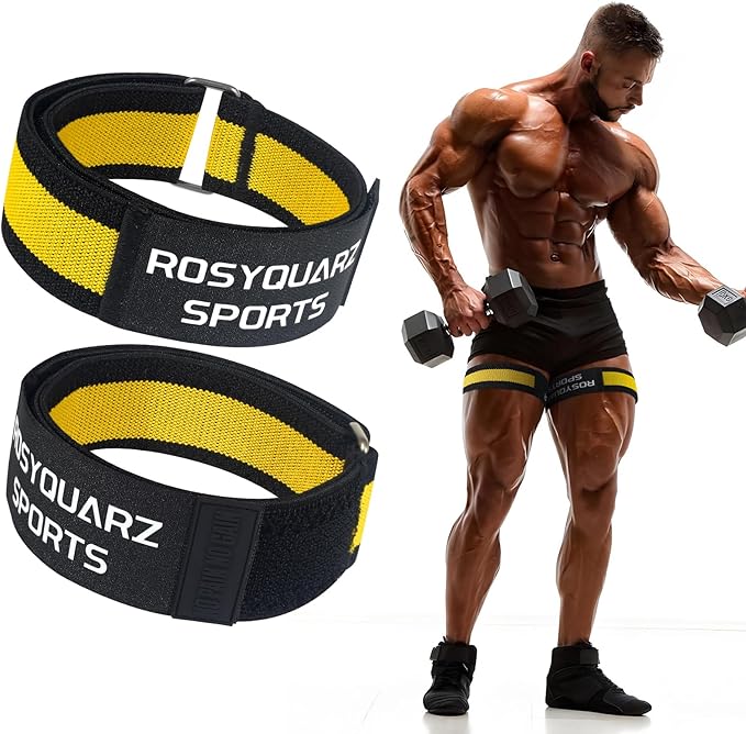 Booty Bands, Blood Flow Restriction Bands, Arm Bands Adjustable Gym Straps for Occlusion Training, Help Increase Muscle Mass in Women & Men Without Heavy Weight Lifting