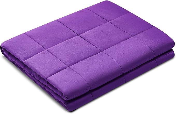 RelaxBlanket Weighted Blanket | 60''x80'',10lbs | for Individual Between 90-140 lbs | Premium Cotton Material with Glass Beads | Violet