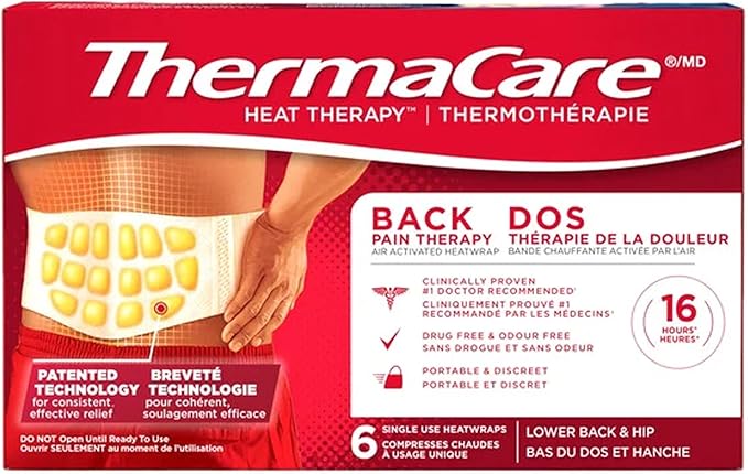 ThermaCare Heatwraps Advance Back Pain Therapy Stretch Fit S-XL, 6 count