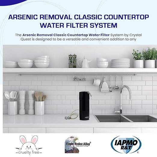 Arsenic Removal | Classic Countertop Water Filter System | Black | Crystal Quest