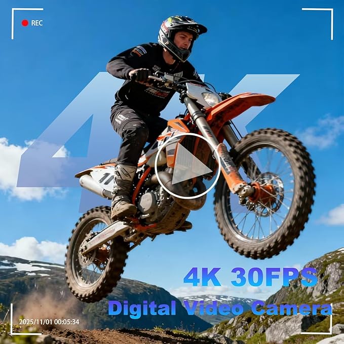 4K Vlogging Camera with 31 Filters & 64MP - 180° Flip Screen Digital Camera for YouTube with WiFi, 18X Zoom, Macro & Wide-Angle Lenses - Complete Travel Kit for Beginners, Teens