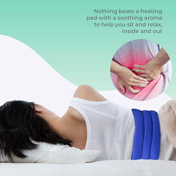 Microwavable Heating Pad for Lower Back and Menstrual Cramps - Moist Microwave Heating Pad for Muscles and Joints - Natural Microwave Hot Pack Heat Pad for Lower Back Pain - 1 Pack Blue