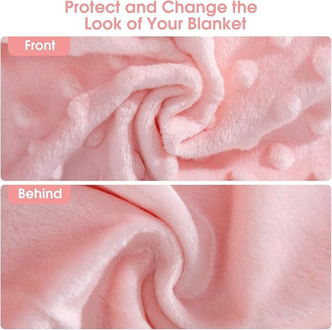 Acdyion Weighted Blankets Removable Duvet Cover for Adults Queen Size (60"x80"),Heavy Blanket Duvet Cover with Soft and Comfort Minky with 12 Ties,Machine Washable Soft Weighted Blanket Cover (Pink)