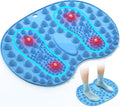 Foot Massage Mat, Big Foot Reflexology Mat with Magnetic Therapy, Foot-Shaped Acupressure Mat for Feet Relaxation, Under Desk Mat Pressure Point Mat for Pain, Fatigue and Stress Relief(Blue)