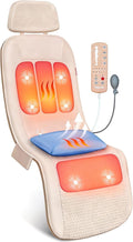 Full Body Massage Mat with Heat, Vibration Back Massager, Massage Chair Pad, 10 Vibration Motors, 2 Heating Levels, Removable Lumbar Traction & Relaxation, Foldable, Gifts