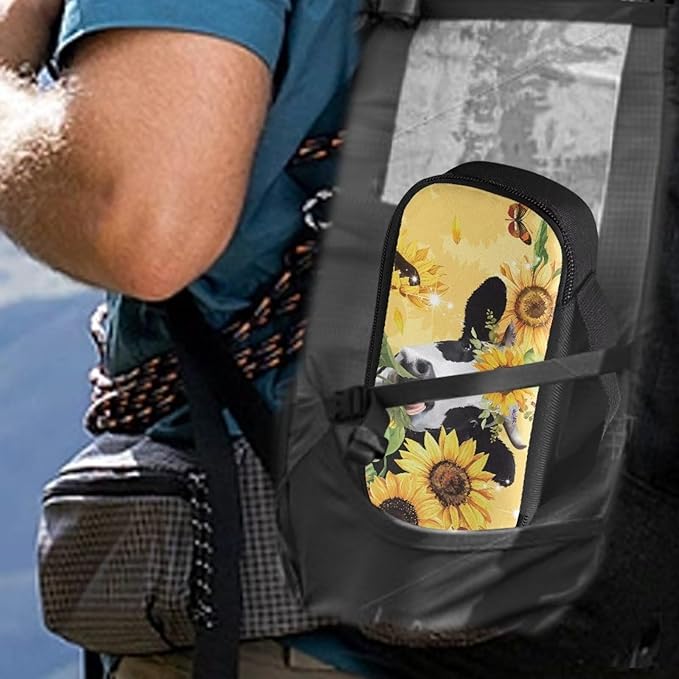 Insulin Cooler Travel Case, Cute Sunflower Cow Insulated Diabetic Bag with Handle Portable Medication Cooler Bag for Insulin Pens and Blood Glucose Monitor Supplies