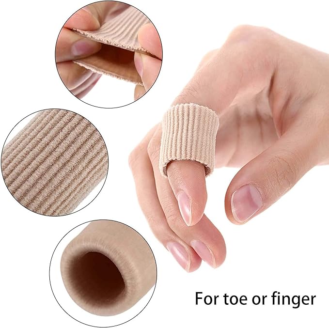 Blulu 16 Pcs Toe Cushion Tube Sleeves Soft Gel Corn Pad Protectors for Cushions Corns, Blisters, Calluses, Toes and Fingers