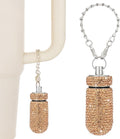 Pill Holder for Tumbler with Handle Bling Stanley Cup Accessories Pill Organizer for Stanley & YETI & Simple Modern & BrüMate (Peach)