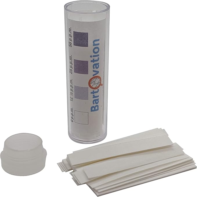 Restaurant Sanitizer Iodine Test Paper, 0-50 ppm [Vial of 100 Paper Strips]