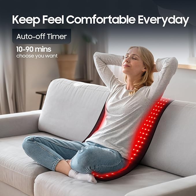 LITDUCK Body Red Light Therapy Mat, Eligible Red Light Therapy Blanket, 2in1 LEDs(660nm& 850nm), Premium Leather, Adjustable Timer & Intensity 36.3"*15.8"