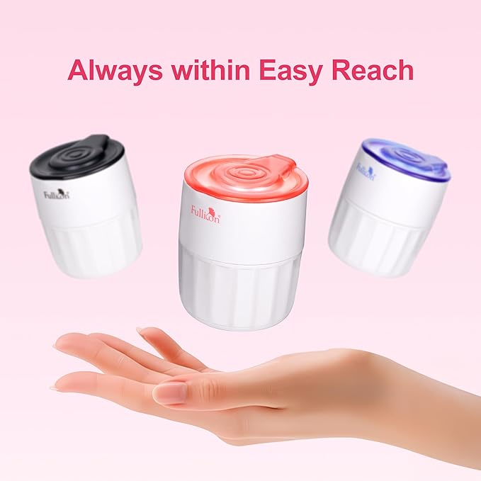 Fullicon Pill Crusher Fine Powder, Stainless Steel Grinder Head, 2-in-1 Medicine Crush with Storage, Small Pill Grinder for Pets, Elderly & Kids (Pink White)