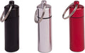 BEADNOVA Pill Holder Keychain Medicine Container Small Portable Pill Case Aluminium Fob Carrier with Medicine (3pcs, 3 Colors Per Pack)