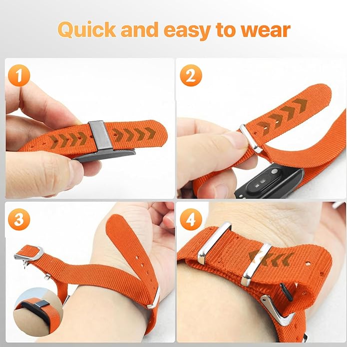Nylon Replacement Strap Compatible with Hume Band - Breathable & Sweatproof Sport Loop for Hume Health Band - Metal Buckle & Loop Closure for Secure - Adjustable Wristband Strap for Fitness Tracker