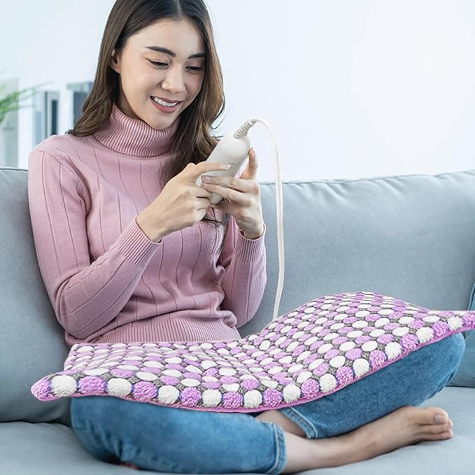 Full Weighted Electric Heating Pad for Back Pain, Cramps, Relief - Auto Shut Off - 2.3lb Heat Pad with Moist & Dry Heat Therapy Options - Hot Heated Pad - (XL 12"x24") - PYQ0Z
