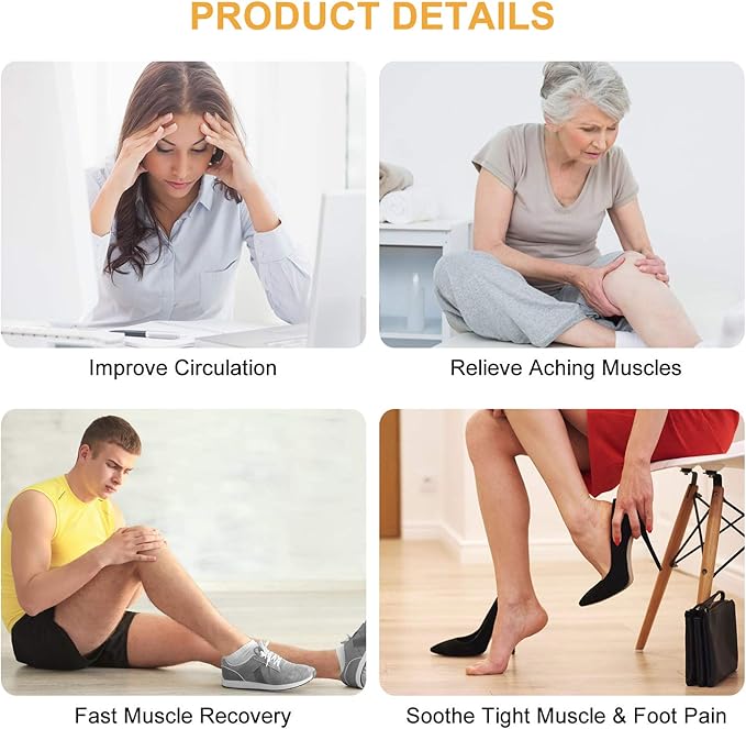 QUIINEAR Full Leg Massager, Foot, Calf & Thigh Massage Machine- 3 Intensities 3 Modes Air Compression Therapy Device Help for Elderly Pain Relief, Swelling, RLS, Edema, 2 Extensions for Bigger Calf