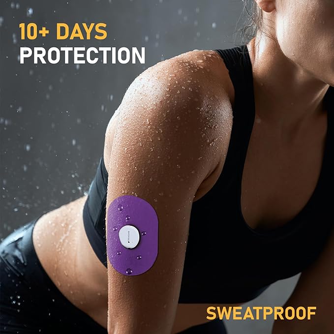 30Pcs Dexcom G7 Over Patches, Super Waterproof PU Material Pre-Cut CGM Sensor Patch, Hypoallergenic Breathable Adhesive Patch, 10+ Days Long Stay, Sensor is Not Included (Rainbow)