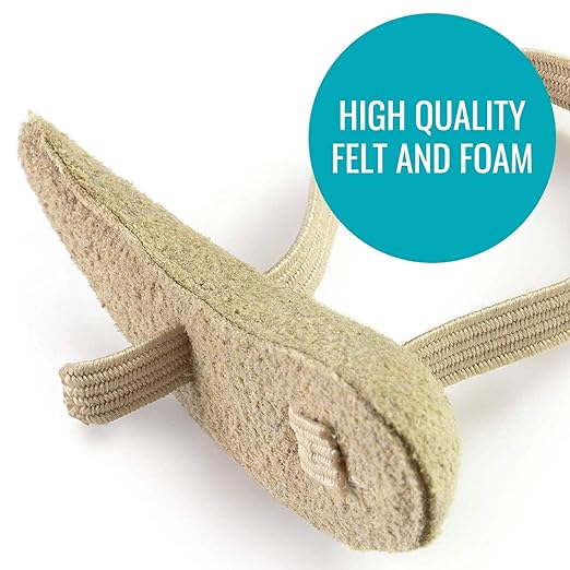 Steins Hammer Toe Crest Cushion and Buttress Pad Reduces Pressure from Calluses and Hammer Toes, Small Right, Beige, 3 Count (Pack of 2)