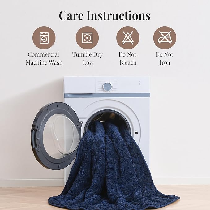 Topblan Weighted Blanket for Adults, 60" x 80" 15lbs, Soft Sherpa Queen Size Heavy Blanket with 3D Jacquard Flannel Fleece Weighted Blankets for Couch and Bed