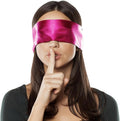 FRESHME Satin Sleep Mask - Lightweight Eye Mask for Sleeping Comfortable Adjustable Eye Blindfold Cover for Women Men Night Travel Nap Valentine's Day Gift Black and Deep Rose Red 160cm/63in