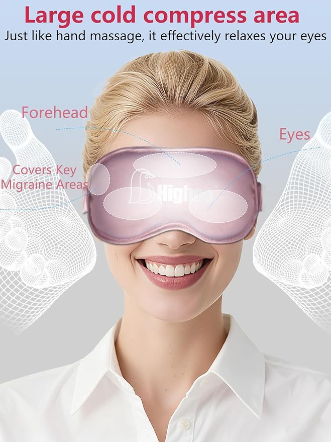 2 Packs Cooling Eye Mask and Neck Ice Pack Wrap,Hot Cold Compress Ice Pack for Neck,Cold Gel Cooling Mask for Sleep,Reusable Ice Eye Mask Cold Compress for Puffy Eyes,Pink