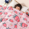 Sivio Weighted Blanket 7lbs, Cooling Summer Lap Blanket for Sleep, Breathable Heavy Blankets, Washable Cute Small Throw Blankets, 41"x60", Pink Strawberry