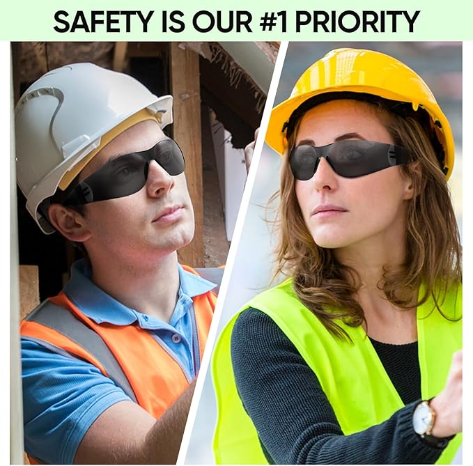 TICONN Clear Safety Glasses for Men and Women, Safety Goggles with Scratch Impact Resistant Meets ANSI Z87.1 Standard