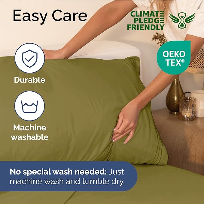 Twin XL Size 3-Piece Sheet Set - Extra Soft, Breathable & Cooling - Hotel Luxury Durable Bed Sheets for Women & Men - Deep Pockets, Easy-Fit & Wrinkle-Free - Olive Yellow Oeko-Tex