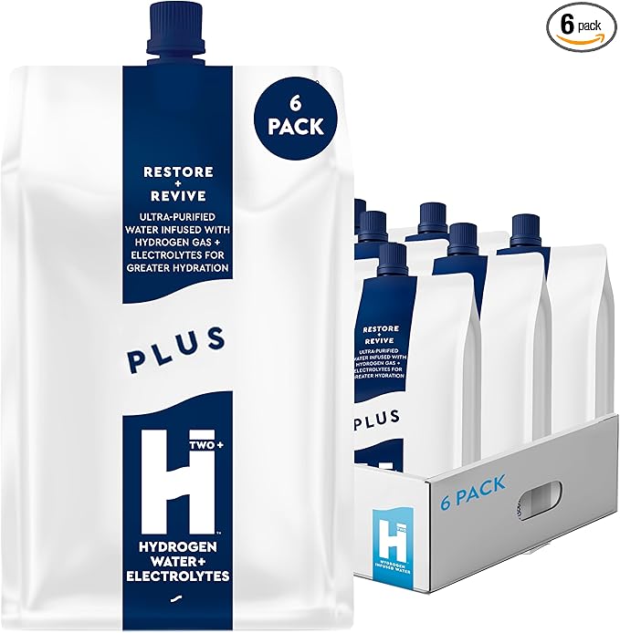 HTWO Plus Molecular Hydrogen Water with Electrolytes, Original Unflavored, Sugar Free Hydration Packets, 16.9oz 6 Pack, Energy Sports Drink, Performance & Recovery Support, Alternative to Hydrogenated Tablet - no Prep/Mess, 15 ppm