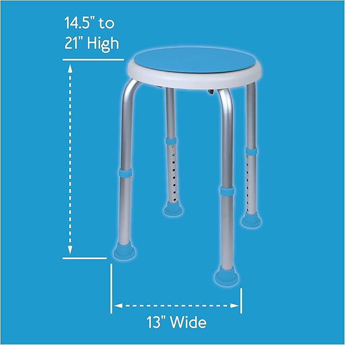 Carex Swivel Shower Stool With Padded Seat, Shower Seat For Seniors, Elderly, Handicap, Disabled, or Those Home From Surgery