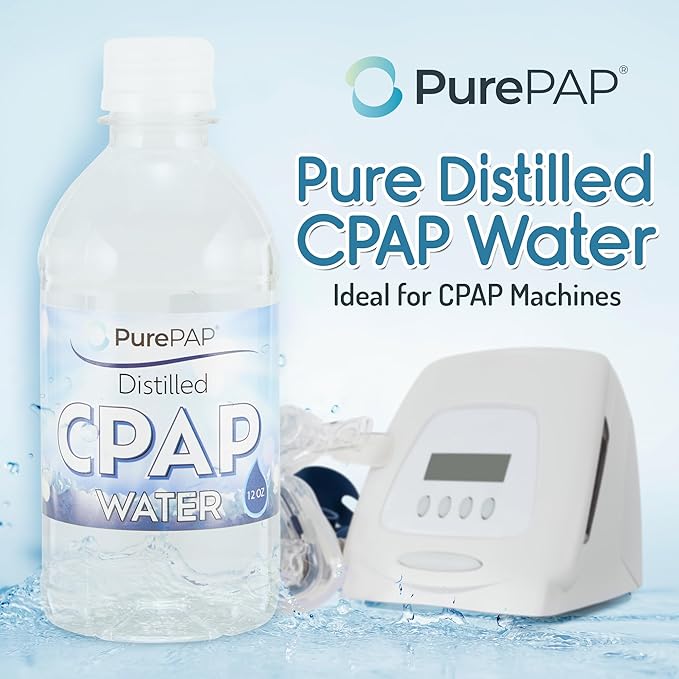 Distilled Water - 12-Pack of 12oz Bottles for CPAP Machine Humidifier - Clean, Safe