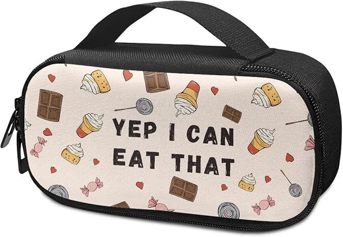 Rnyleeg Chocolate Sweet Food Insulin Bag for Kids Small Diabetic Bags for Supplies Insulin Cooler Travel Case for Daily Life Trip Easy to Carry