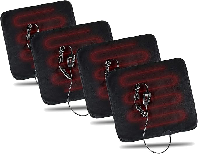 ZONETECH Black Warming Pad Cozy Warmth in Cold Weather Perfectly Sized for Comfort and Portability for Pets 4 Pack