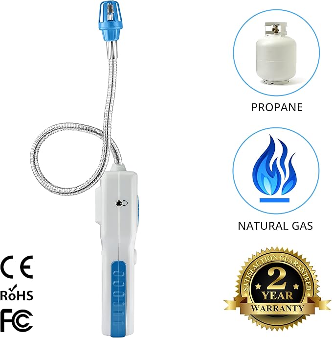 Natural Gas Detector for Home + Propane Detector + Combustible Gas Detector Plug-in Natural Gas Alarm, Gas Leak Sensor Explosive LPG, LNG, Methane, Butane Detectors for Home, Kitchen, RV (Portable)