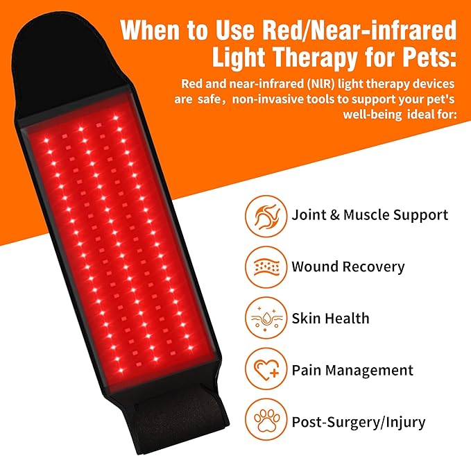 Red Light Therapy Belt for Dogs - Portable Red Light Therapy Mat for Pets, Dog Pain Relief Hip & Joint Care, Back Pain Relief, Infrared Light Therapy Device for Home Use, Horses & Pets
