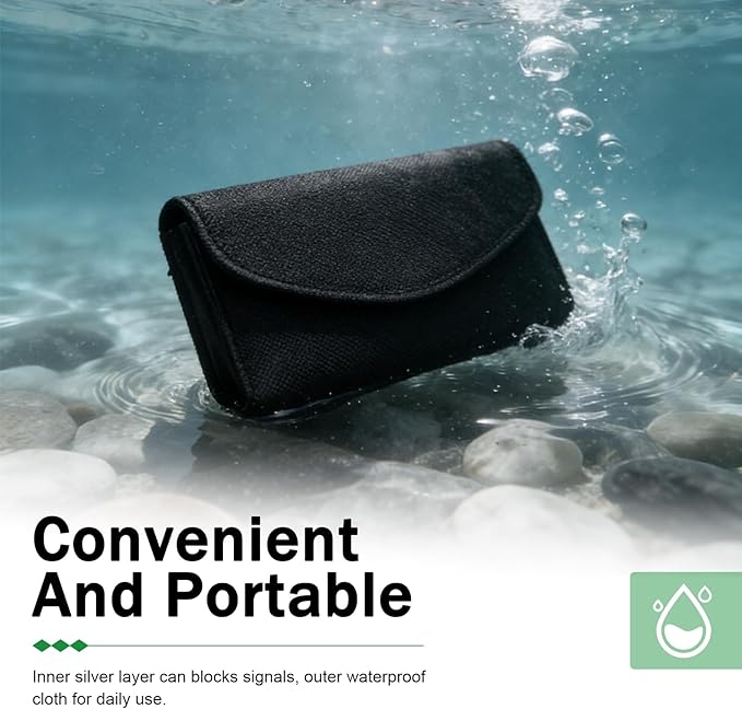 2 PCS Phone Faraday Bags, RFID Signal Blocking Pouch, Anti-Tracking Anti-Theft Car Key Privacy Protection Case, Universal for Most Cars