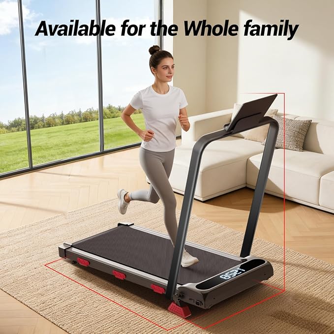 16% Incline Foldable Walking Pad, 2.5HP Quiet Under Desk Treadmill, 15.2" Wide Belt Portable Compact Treadmill for Home Office with 300LB Weight Capacity
