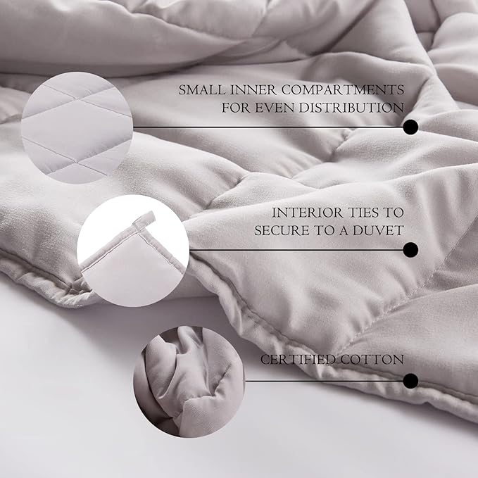 CYMULA Weighted Blanket for Adults (20lbs 60"x80" Queen Size) - Cooling Breathable Heavy Blankets for Summer Winter - Ultra Microfiber Soft Comfort Throw with Glass Beads - Gifts for Men/Women