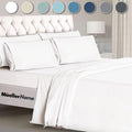 Mueller UltraTemp 6 PC Queen Sheet Set - Ultra-Soft Luxury Series, Cooling & Breathable Hotel Luxury Bed Sheets, Deep Pocket Wrinkle-Free Oeko-TEX, White