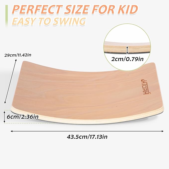 Balance Board for Kids Wooden Swing Board with Scratch Resistant Pat Happy Swing Learning Toy - Development Puzzle Boys Girls Kids Birthday