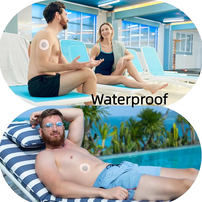 30-Pack G7 Sensor Adhesive Patches Latex-Free Sweatproof 10+ Days Wear Water-Resistant Tape Hypoallergenic & Breathable Pre-Cut Oval with Easy-Peel Backing Adhesion for Swimming Sports with Hole Patch
